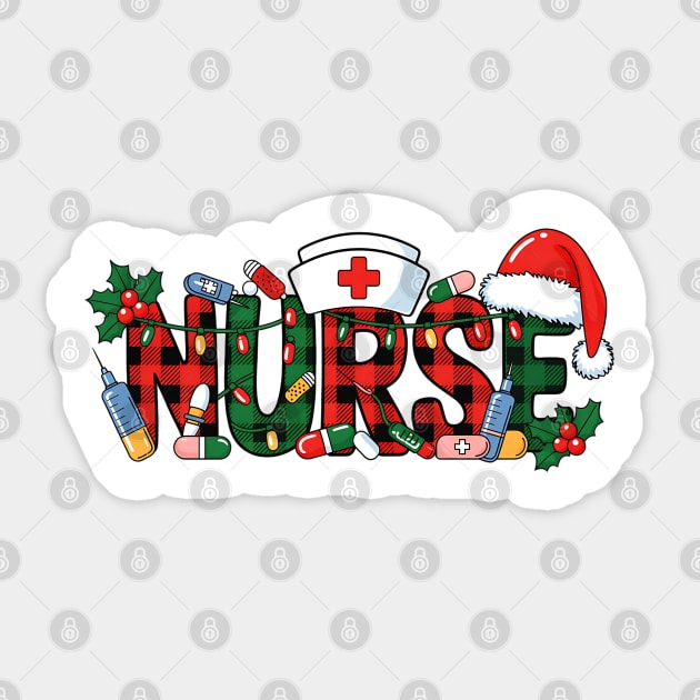 Nurse Christmas Design Sticker by UrbanLifeApparel